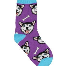 Socksmith Happy Husky Socks, Purple