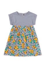 Tea Mixed Print Empire Dress / Orange Floral